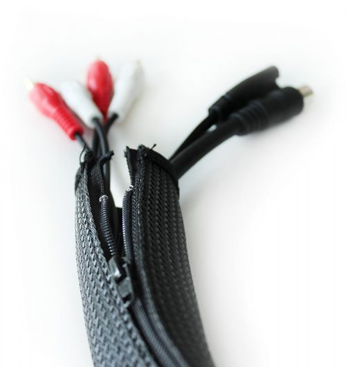 Cable Sock With Zip - Black
